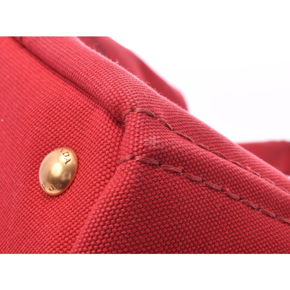 Prada red strap tote Canapa canvas bag - Picture 7 of 11